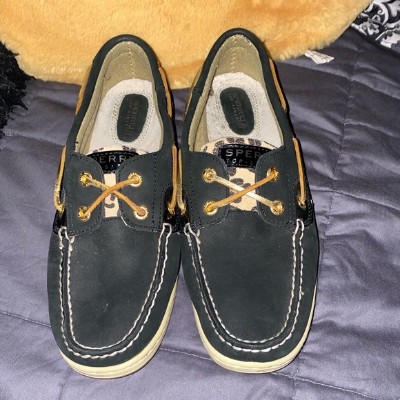 sperry boat shoe: black leopard/cheetah print W9.5 - Picture 6 of 7